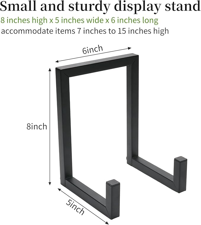 2 Pack 8 Inch Black Metal Plate Stands for Display Plate Holders for Displaying, Multi-Function Stand for Plates, Photos, Books, Artwork, Awards, Memorabilia