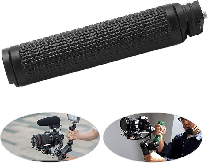 Stabilizer Handle Grip for 2, Camera Handle Grip Stabilizer, Handheld Stabilizer with Cold Shoe Mount and 1/4 Inch Screw, Ergonomic Rubber Cover for Secure Grip, Compatible