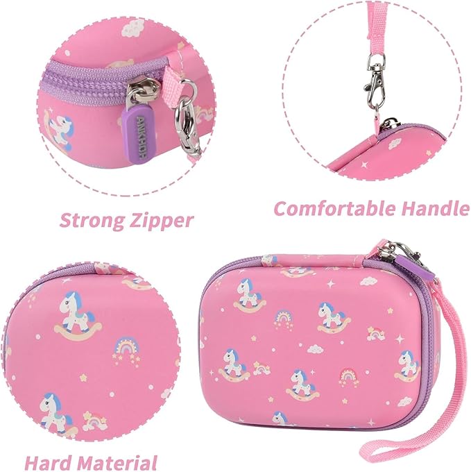 ANKHOH Kids Camera Case for Goopow/for Mgaolo/for CIMELR/for Seckton/for OZMI/for Dylanto Digital Camera Toys and Video Camcorder Storage Holder Organizer -Pink(Box only)