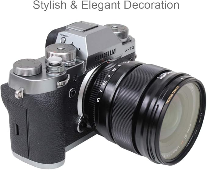 Foto&Tech Soft Shutter Release Button Compatible with Fuji Fujifilm X-T5 X-T4 X-T3 X-T30 X-T30 II X-T20 X-PRO3 X100V X100F X-E4 X-E3 RX1R II RX10 IV III Leica M9 Nikon Df F3 (3 Pieces, Silver)