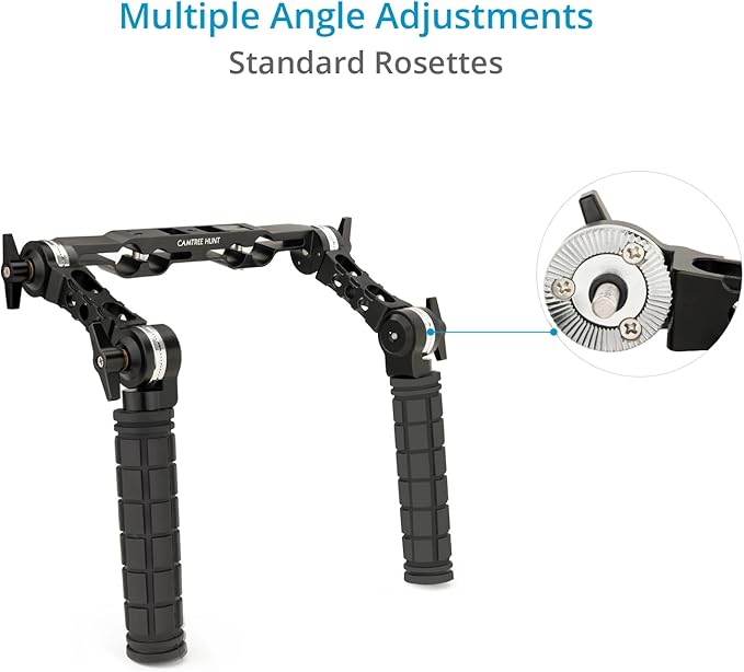 CAMTREE Hunt Universal 19mm/15mm Rosette Handle Set for DSLR & Video Camera Shoulder Mount Rigs. (CH-1915-RH)
