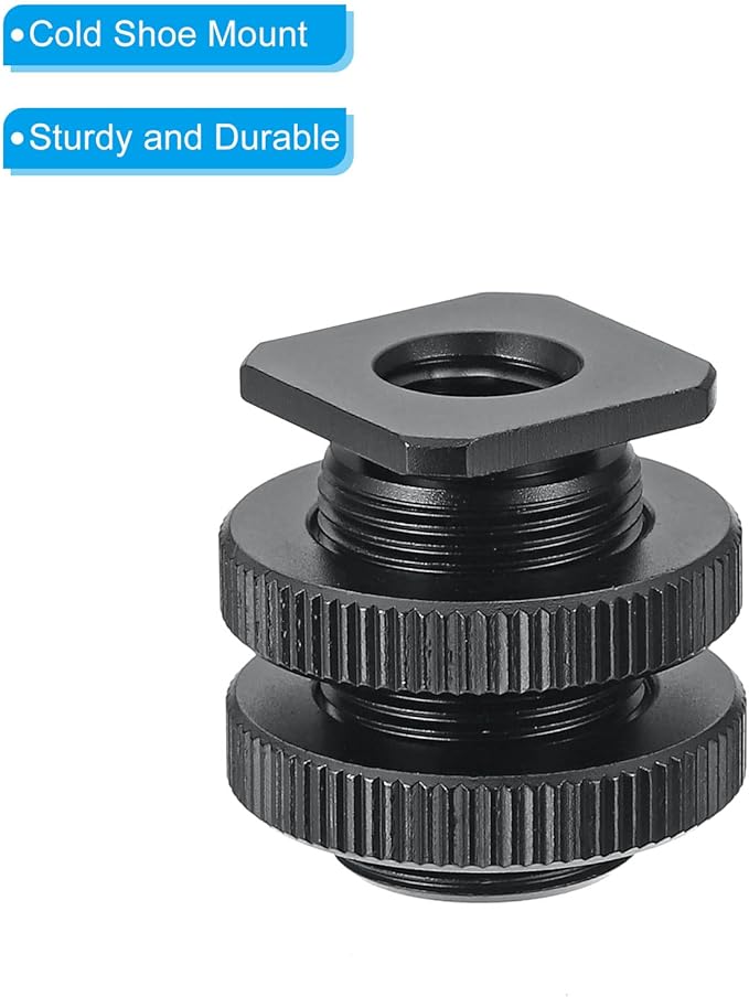 PATIKIL Male 5/8" to Female 3/8" Camera Hot Shoe Mount, Flash Cold Shoe Mount Tripod Screw Adapter for DSLR Rig, Black