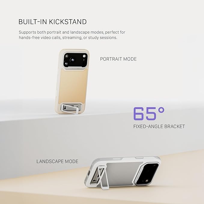 Tilta Khronos Lite Case Compatible with iPhone 17 Pro – Champagne | Lightweight Mobile Cage | Kickstand Support | Magnetic Accessory Mounts | Metal Lens Frame Protection | Professional Smartphone Rig