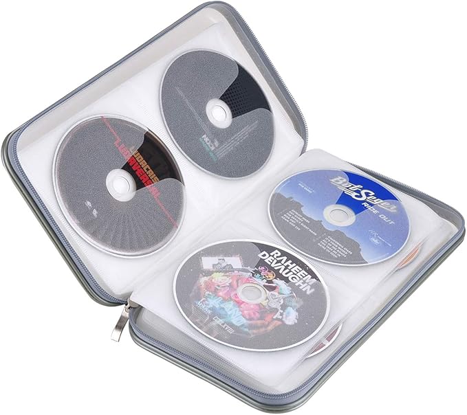 72 Capacity Heavy Duty CD DVD Blu-ray Media Case Storage Holder Organizer Wallet(Clear)
