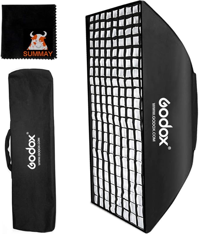 Godox Studio Softbox Godox Speedlite Softbox 60x90cm Rectangular Softbox Photography Light with Grid Bowens for Portrait Product Photography Studio Flash (SB-FW6090)