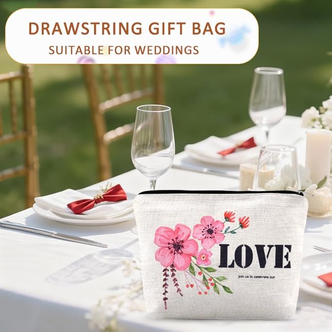 Engagement Wedding Party Makeup Bags Celebrate Bridal Shower Toiletry Bag Friends Bridesmaid Gifts from Bride Marriage Favor Bags Pouch Newlywed Supplies Greeting Bag for Wedding Guest Souvenir Gifts