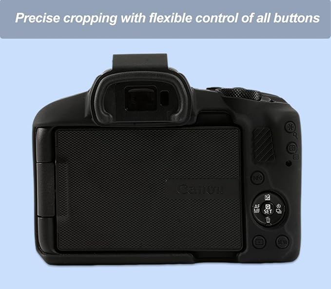 Pocoukate Case for Canon EOS R50 Camera, Soft Silicone Protective Cover Skin with Screen Protector Accessories for Canon EOS R50 Mirrorless Camera Silicone Case - Black