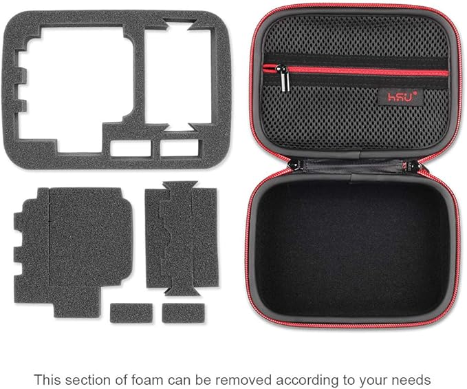 HSU Small Case for GoPro Hero 13/12/11/10/9/8/7/6/5 Black, Carrying Case for Action Cameras and GoPro Accessories(Small Size Red)
