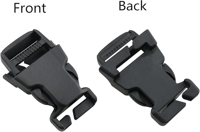 ZZLZX4PCS Plastic Quick Release Side Opening Buckle 1-inch/2.5cm Military Green for Outdoor Backpack Straps Tactical Vests Assault Packs and Emergency Webbing Adjustment Buckles