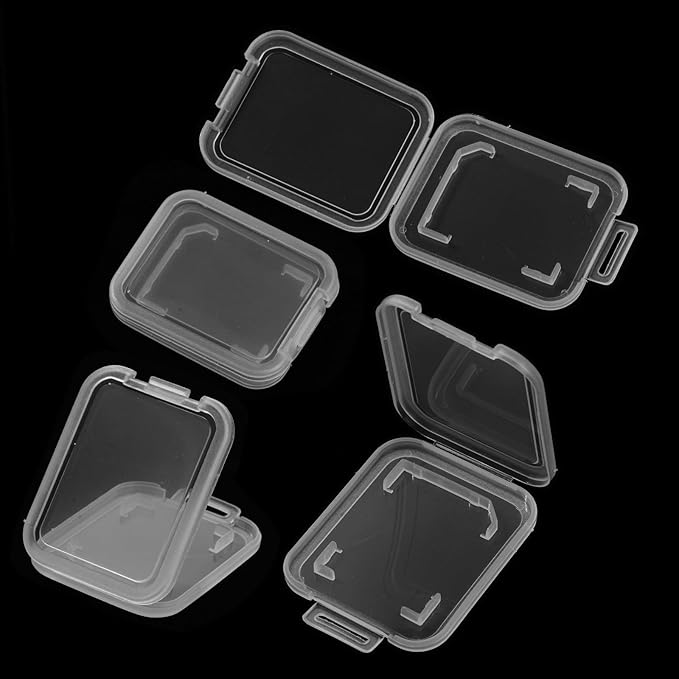 Glavatrix 10 Pcs Plastic Standard SD Card Cases Holder for SD SDHC SDXC SDUC, Clear Memory Card Protective Case Holder, Portable SD Cards Storage Organizer Boxes for Photography Camera Computer Phone