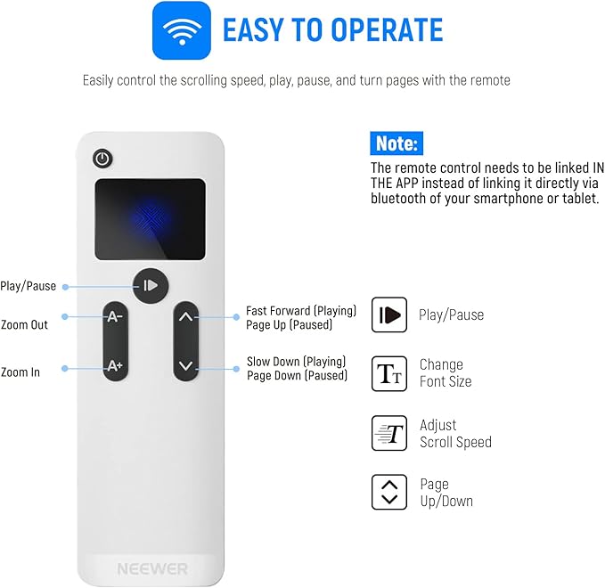 NEEWER Teleprompter X14 with RT-110 Remote & APP Control (Bluetooth Connection via NEEWER Teleprompter App), Portable No Assembly Compatible with iPad Android Tablet, Smartphone, DSLR Camera