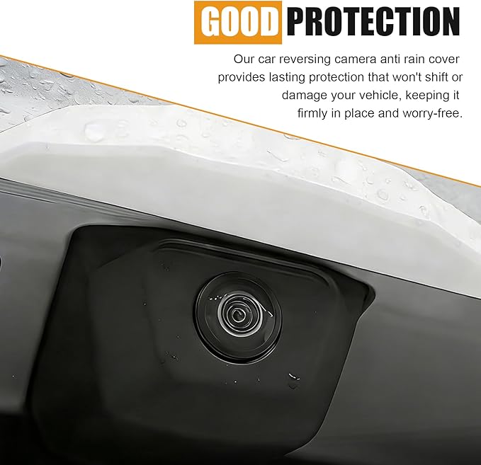Car Rear View Backup Camera Cover, Backup Camera Rain Shield Protection Sticker, Wider Design Rear Cameras Rain Cover for Blocking Rainwater, Universal Car Modification Accessories (White)