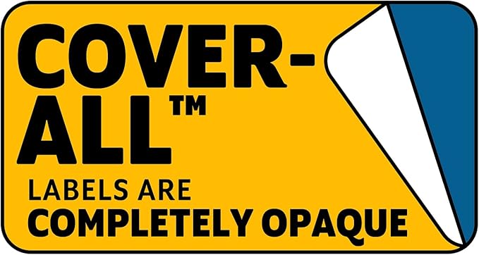 MACO Laser/Ink Jet White COVER-ALL Shipping Labels, 3-1/3" x 4", 6 per Sheet, 3000 per Box (ML-0600B2)