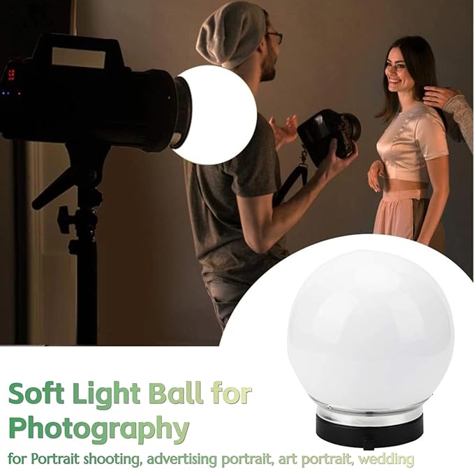 Soft Light Ball for Photography, 15cm Translucent Diffuser Soft Light Ball for Bowens Mount, 360° Lighting Angle, General Flash Lampshade Diffusion Dome for Advertising Art Portrait