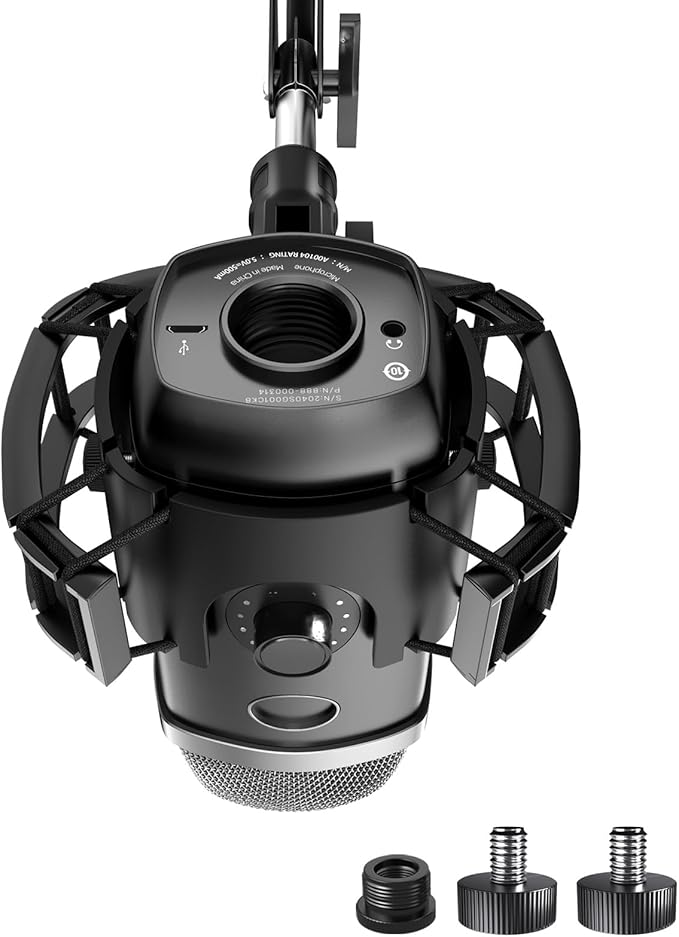 Custom Built for Blue Yeti X Shock Mount 2026 Upgrade Anti-Vibration Suspension Elastic Shock Mount Holder Clip Mics Stand with Screw Adapter Compatible with Yeti X Microphone