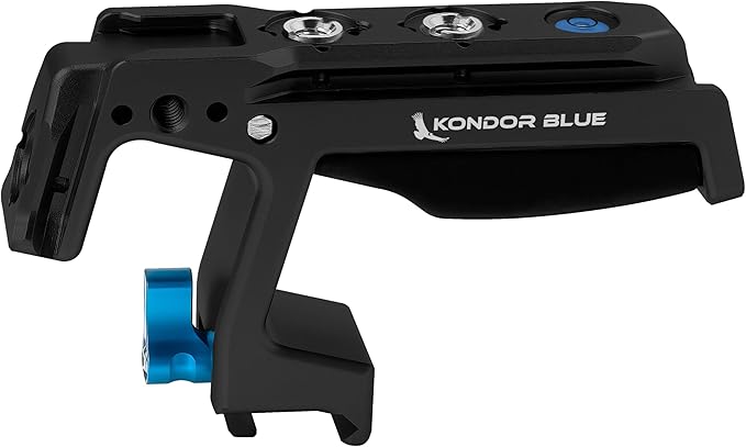 KONDOR BLUE | Talon Top Handle for Cameras, Monitors & Cages | NATO Clamp, Cold Shoes, Arri mounts, Built-in Hex Tool, Molded Rubber Grip, & Bubble Level | Black