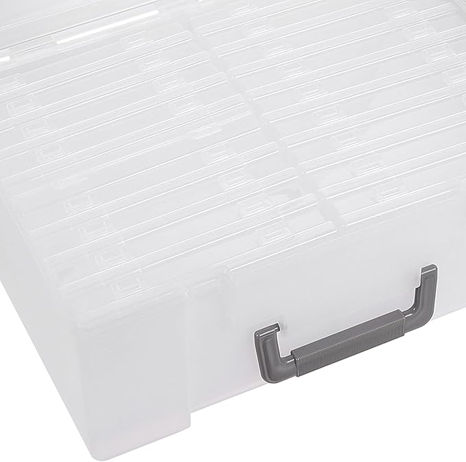 KALLORY Large Photo Storage Box with Handle Photo Craft Case Organizer for Home and Studio