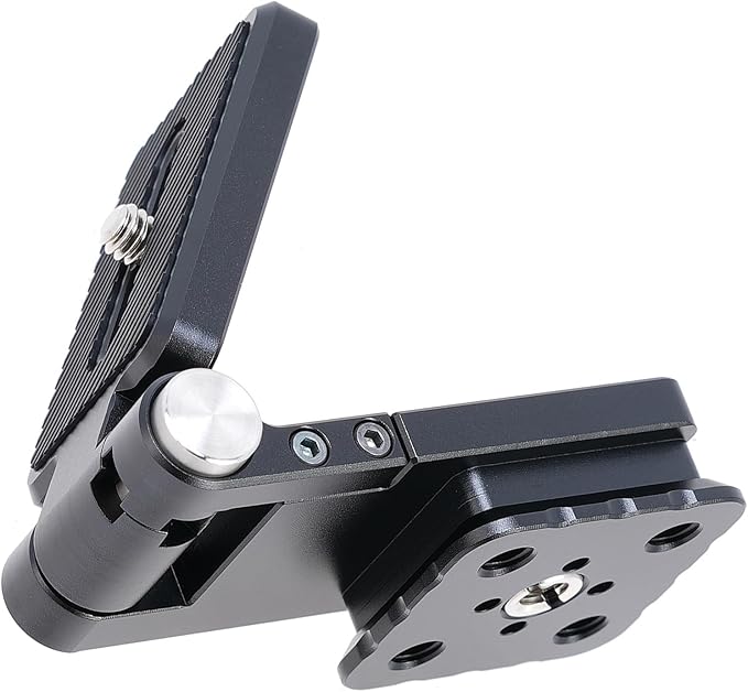 Fotga Universal Foldable L Bracket Vertical Horizontal Camera Quick Release Plate for DSLR Camera Mirrorless Gimbal 1/4" 3/8" Arca Swiss Mount Tripod Monopod,90° One-Hand Press Adjustment