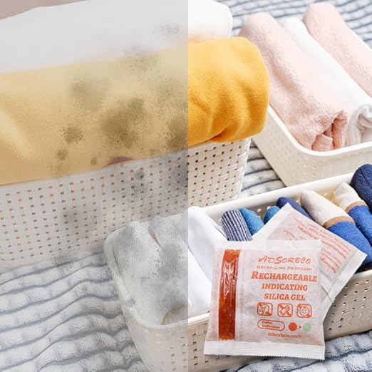Adsorbco Rechargeable 200 Gram 2 Packs Desiccant, Indicating Silica Gel Packets, Moisture Absorbers for Storage, Gun Safe Dehumidifiers