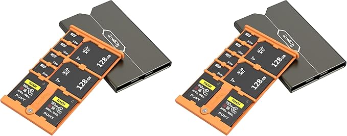 SMALLRIG Memory Card Storage Case - 8 Slot Holder for SD, CFexpress Type-A & TF Cards - Photography Enthusiasts - 4107 (Pack of 2)