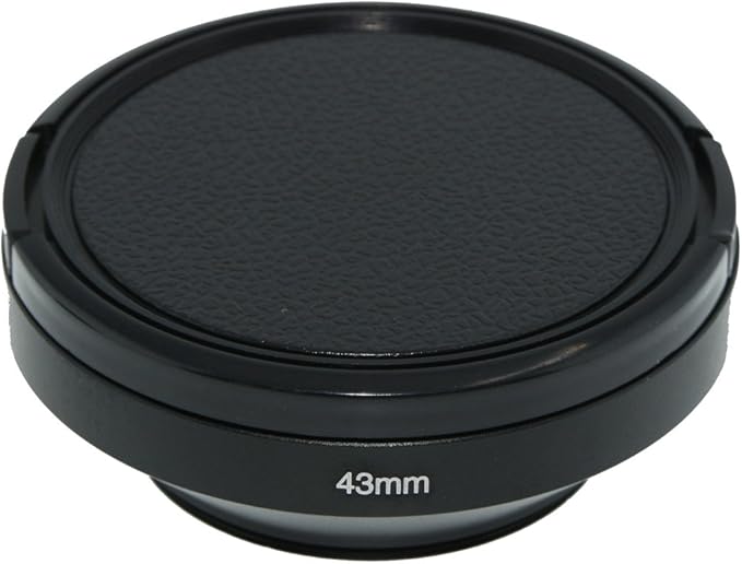 SIOTI 43mm Lens Hood, Oxidation Matte Anti Reflective Treatment, Aluminum Alloy, with 1 * 58mm Lens Cap, Compatible with Sony/Canon/Nikon/Fuji etc >16mm Camera Lens