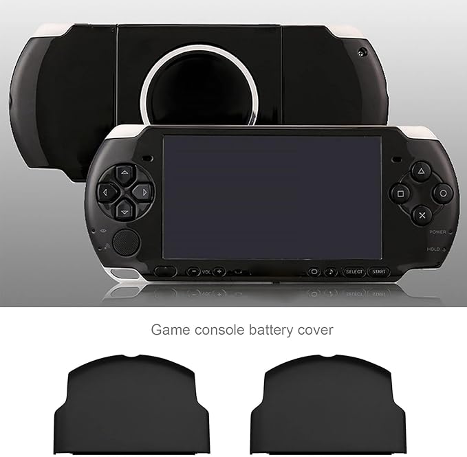 SING F LTD 2PCS Replacement Battery Door Covers Cases Protectors Compatible with Sony PSP 2000 2003 2004 3000 3003 3004 Black Plastic Console Accessories
