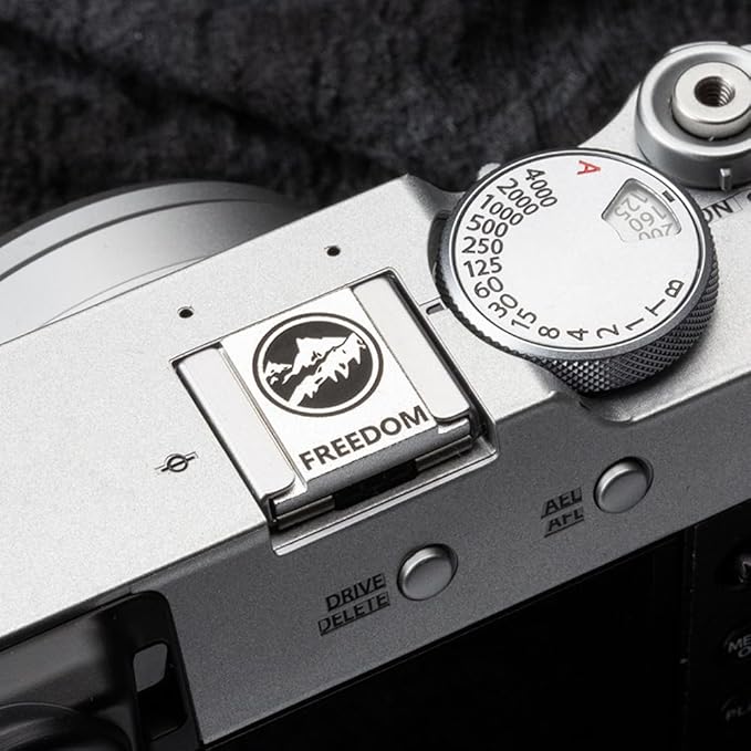 Snow-Capped Mountain Silhouette Camera hot Shoe Cover for Fujifilm X100VI X-T5 X-T4 X-T30 X-T20 for Nikon ZF Z5 Z6 Z6II (Black)