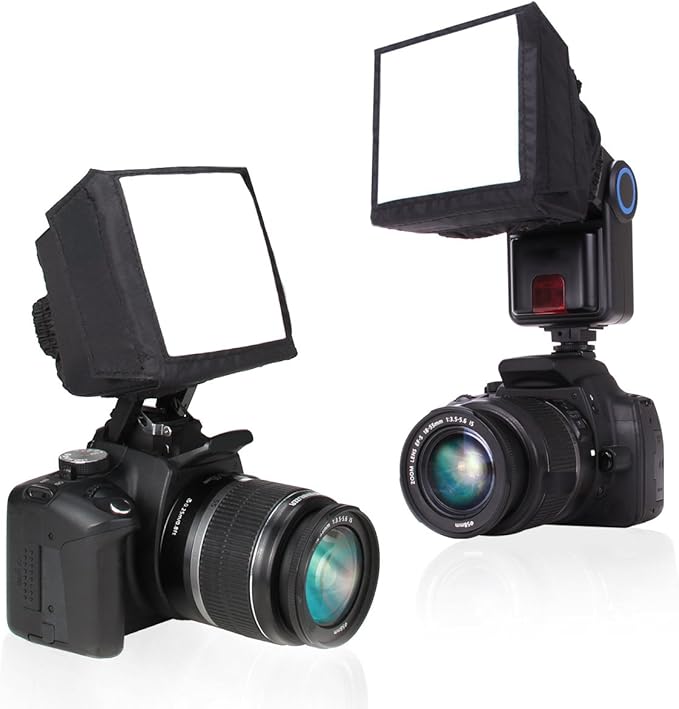 ENHANCE Camera Light Diffuser Softbox for Pop Up and External Speedlites with Foldable, Universal Design, Compatible with Neewer, Altura, Youngnuo, Canon, Nikon, and More Speedlite Flashes