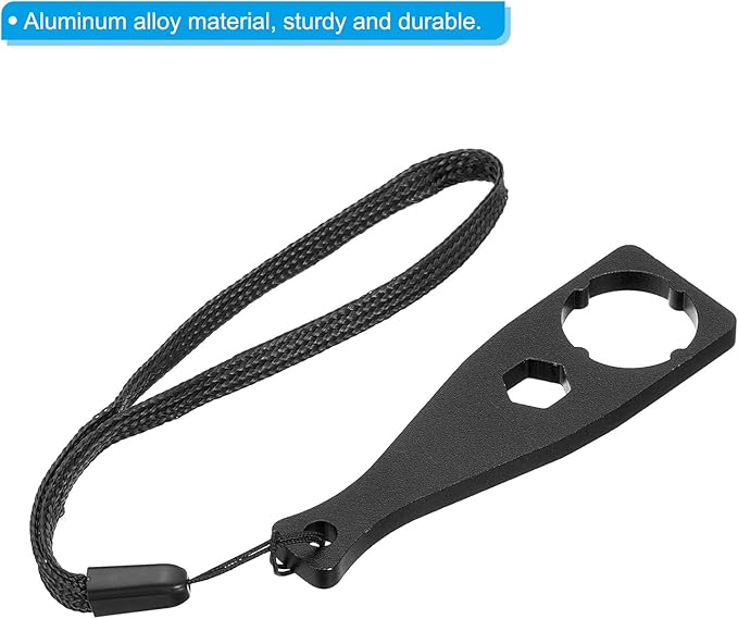 PATIKIL 2 Pack Aluminium Alloy Camera Tighten Knob Bolt Nut Screw Wrench with Lanyard for Action Camera, Black