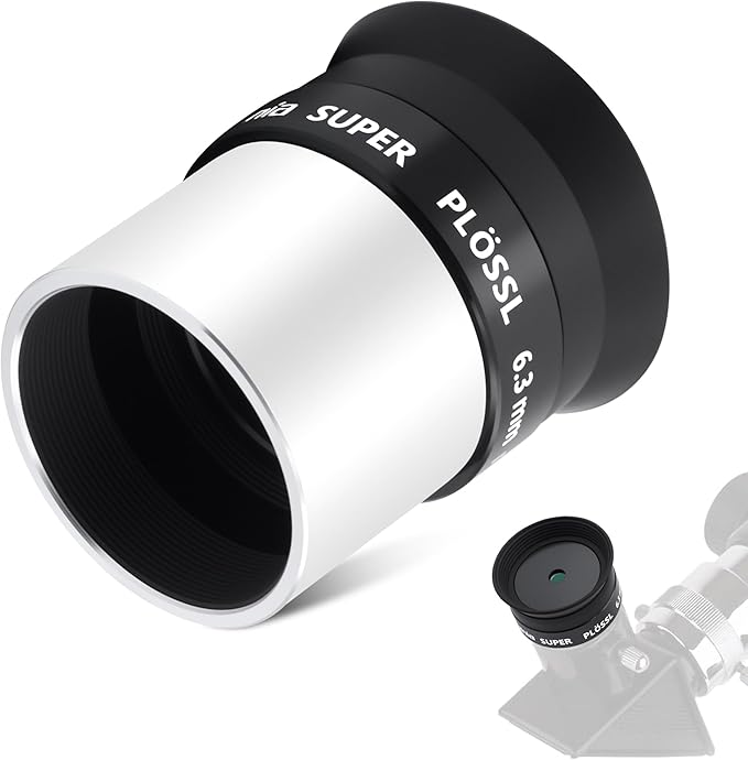 Astromania 1.25 Inch Eyepiece for Telescope 6.3mm, Telescope Accessories Super Plossl Eyepiece 52 Degree Field of View with Fully Multi-Coated 5 Element & Filter Thread for Astronomical Telescopes