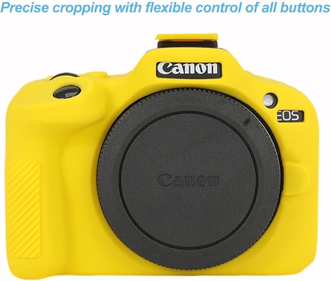 Pocoukate Case for Canon EOS R100 Camera, Soft Silicone Protective Cover Skin with EOS R100 Screen Protector Accessories for Canon EOS R100 Mirrorless Camera Silicone Case - Yellow
