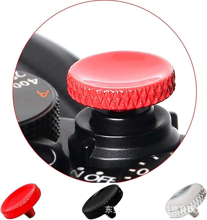 3 Pack Soft Shutter Release Button - Pure Copper Knurled Camera Button Compatible for Fujifilm