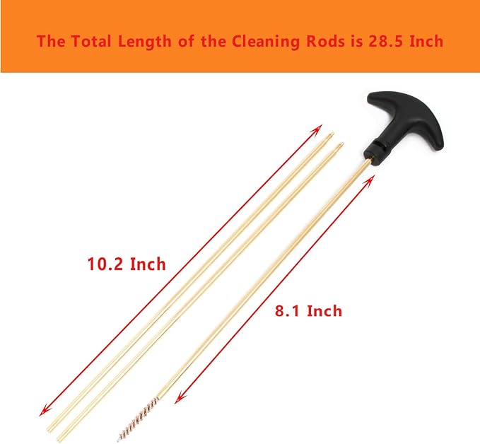 Universal Cleaning Kit for All Guns - Brushes for Pistol, Handgun, Shotgun, Rifle - Elite Brass Rods and Accessories for Men