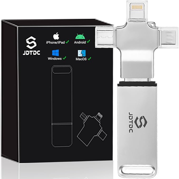 Multiport-Photo-Stick-Backup-Flash-Drive 512GB Fully Automatic Backup for iPhone iPad Android PC Mac - Smart Detection & Organization - Secure Photo Backup & Transfer Device Memory-Stick-Thumb-Drive