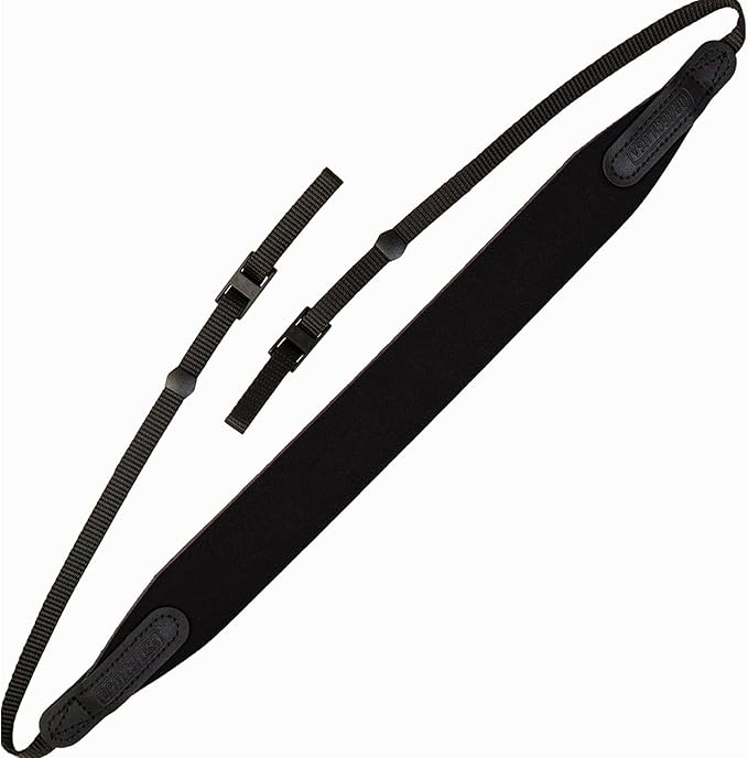 OP/TECH USA E-Z Comfort Neoprene Neck Strap - Lightweight, Padded, Adjustable Strap for DSLR, Mirrorless & Binoculars (Black) - Made in USA