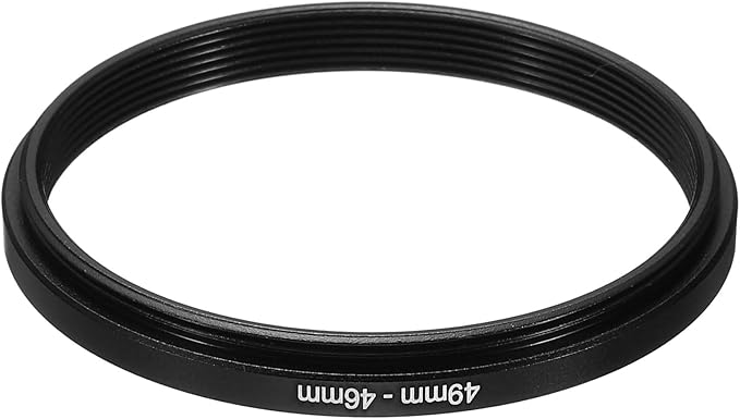 PATIKIL 49mm-46mm Metal Step Down Ring, Camera Lens Filter Adapter Ring Aluminum Filter Adapter Ring for Camera Lenses Hood, Black