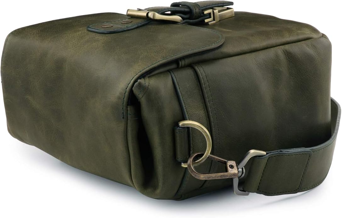 MegaGear Genuine Leather Camera Messenger Bag Mirrorless Portable electronic device cover