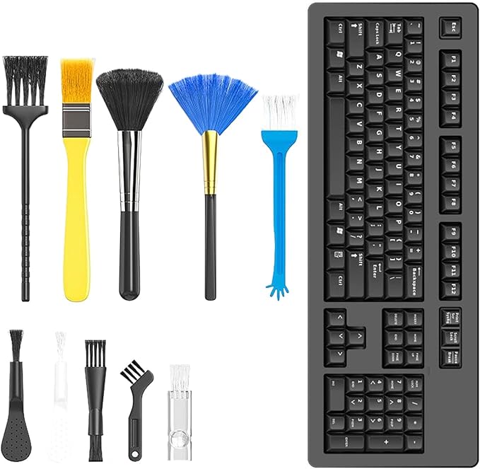 10 Pcs Small Nylon Anti Static Portable Cleaning Brush Kit for Electronics Keyboard Computer Phone
