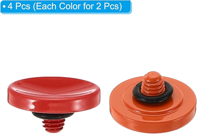 PATIKIL Camera Shutter Button, 2 Pack Soft Shutter Release Button Pure Copper Camera Button Concave Suitable for Nikon for Fujifilm for Leica DSLR/SLR Camera, Red Orange