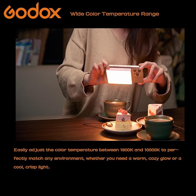 Godox MA5R Full-Color LED Light, Magnetic Selfie Light, CRI95 TLCI97, CCT 1800K–10000K, 14 FX Modes, HSI & GM Adjustment, NFC/Bluetooth Control, 0–100% Dimming, for YouTube/TikTok