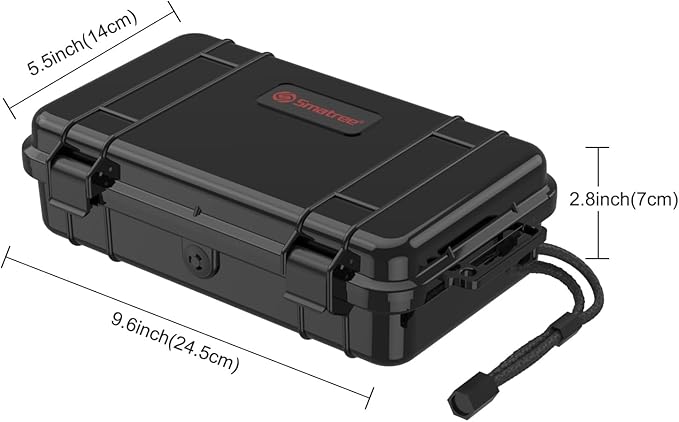Smatree Waterproof Hard Compact Case Compatible for Gopro Hero 13/12/11/10/9/8/7/6/5/2018/AKASO Brave 7 LE/DJI Osmo Action, Portable, Shock, Durable(Camera and Accessories NOT Included)(Black)