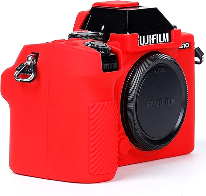 Professional Secure Silicone Camera Cases Bag Housing Rubber Body Skin for Fujifilm X-S10 Mirrorless Camera Fuji XS10 Protective Case (Red)