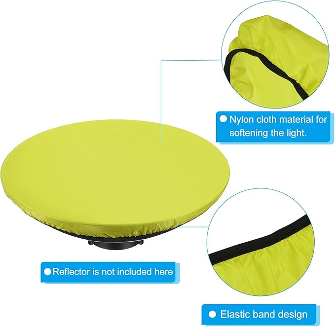 PATIKIL 22" 55cm Soft Diffuser Lamp Cover, Cloth Diffuser Strobe Reflector Lamp Sock for Flashing Light Dish Photography Studio, Yellow