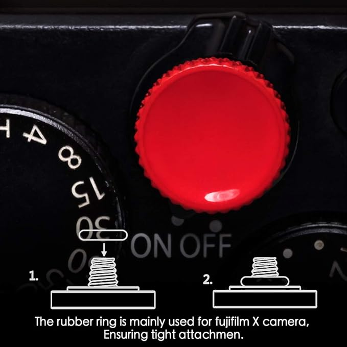 Fuji Shutter Release Button Accessories: Fujifilm Camera Soft Shutter Button - Red Shutter Button for Canon Nikon Leica Film X100V X100F Xt5 Xt4 Xt3 Xt2 Xt30 Xt20 Xt10 Xpro3 Xpro2 Xpro1