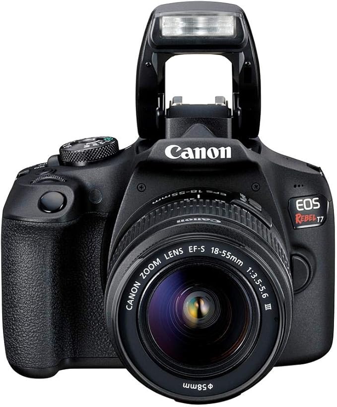 Canon EOS Rebel T7 DSLR Camera with 18-55mm Lens Starter Bundle + Includes: EOS Bag + Ultra 128GB Card + Clean and Care Kit + More