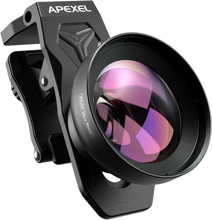 APEXEL 100Ultra Macro Lens - Enhanced Version Smartphone Lens for iPhone, Samsung, Pixel | Professional Macro Photography of Flowers, Iinsects, Jewelry, Food Details and Other Small Objects
