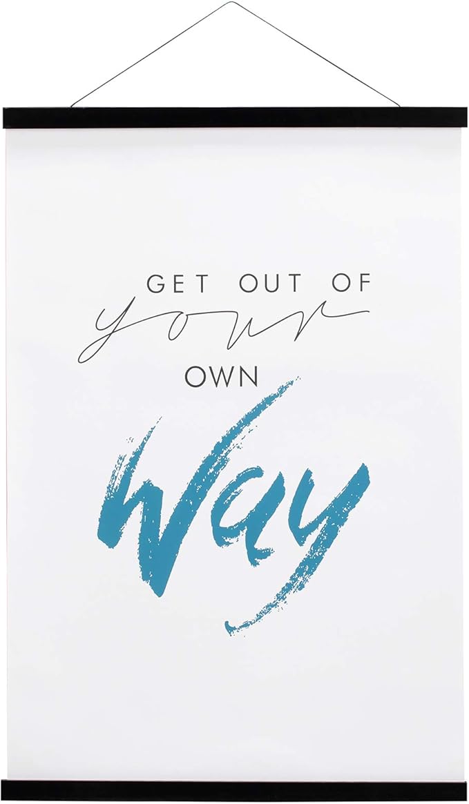 FALAMON Magnetic Poster Hanger Frame, 18x12 18x24 18x28 Teak Wood Magnet Poster Frame for Posters, Prints, Photos, Pictures, Maps, Scrolls, and Canvas Artwork(Black, 18")