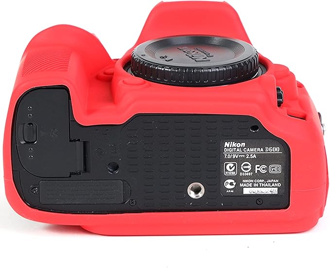 Surpassed Professional Secure Silicone Camera Cases Bag Housing Rubber Body Skin for Nikon D610 D600 DSLR Camera Protective Case (Red)