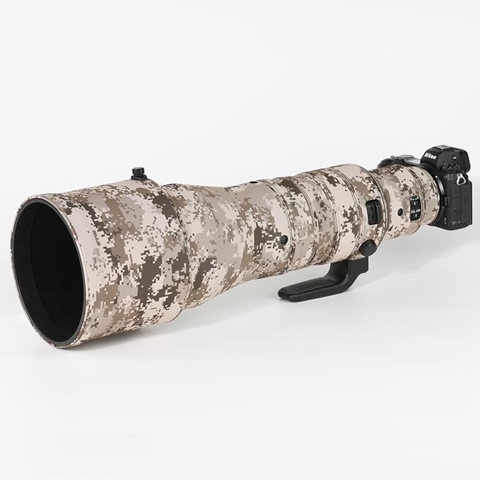 CHASING BIRDS Lens Camouflage Waterproof Coat for Nikon Z 600mm f/4 TC VR S Rainproof Lens Protective Cover Version IV (Brown Grid, with Z 1.4X)
