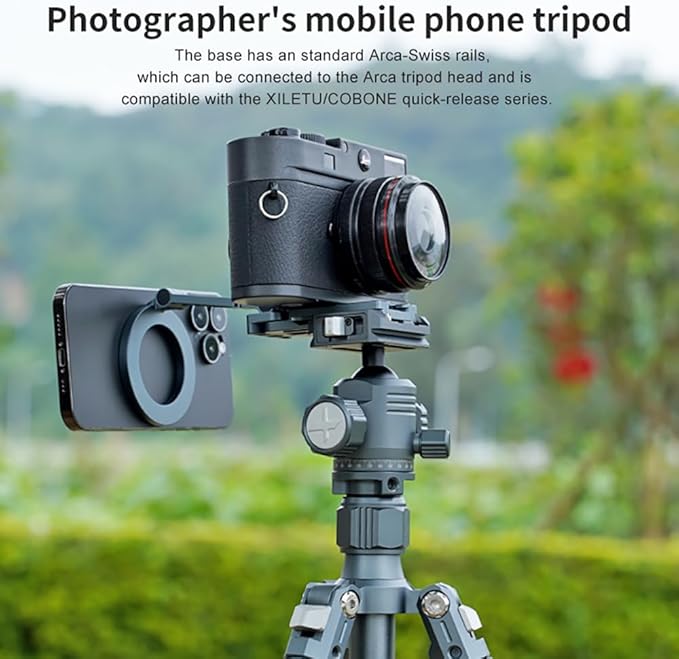 Magnetic Pocket Tripod for MagSafe, Foldable Cell Phone Desk Stand Compatible with iPhone 16/15/14/13/12 Series, Mini Phone Tripod Mount Handle Stand Travel All in One